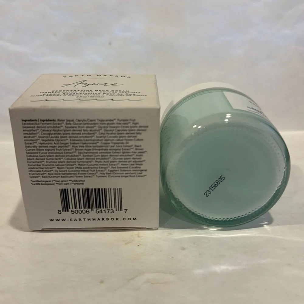 EARTH HARBOR AZURE Regenerative Neck Creme 2oz $48 NIB CLEAN BEAUTY